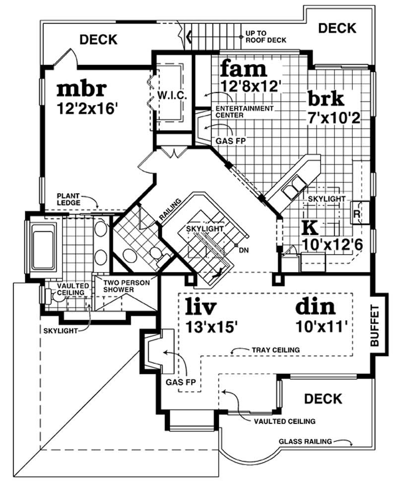 Floor Plan Second Story of Country Plan #167-1236