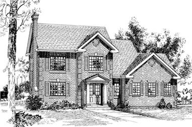 3-Bedroom, 2270 Sq Ft Colonial Home Plan - 167-1237 - Main Exterior