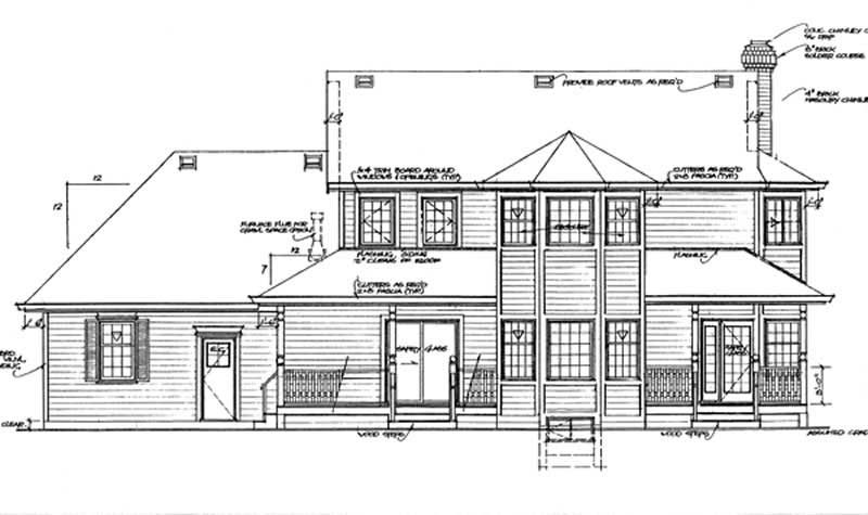 Home Plan Rear Elevation of this 4-Bedroom,2381 Sq Ft Plan -167-1249