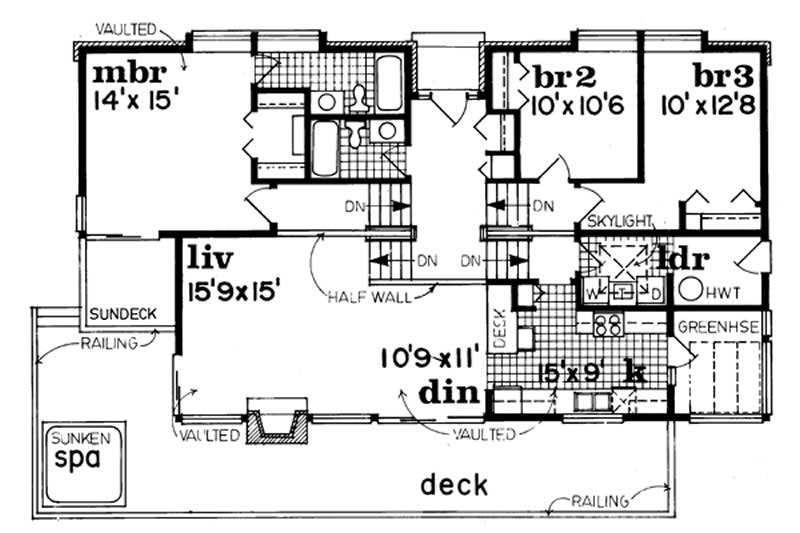 Floor Plan First Story of Contemporary Plan #167-1254