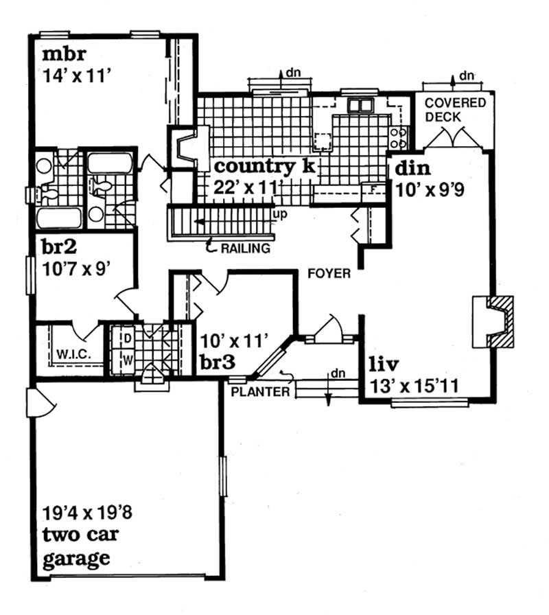 Floor Plan First Story of Ranch Plan #167-1257
