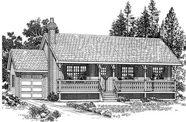 3-Bedroom, 1456 Sq Ft Ranch Home Plan - 167-1266 - Main Exterior