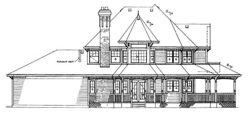 Home Plan Rear Elevation of this 4-Bedroom,2459 Sq Ft Plan -167-1279