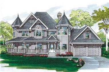 4-Bedroom, 2632 Sq Ft Country Home Plan - 167-1282 - Main Exterior