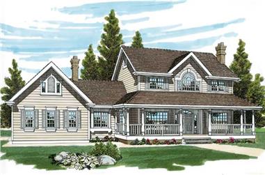 4-Bedroom, 2797 Sq Ft Country Home Plan - 167-1284 - Main Exterior