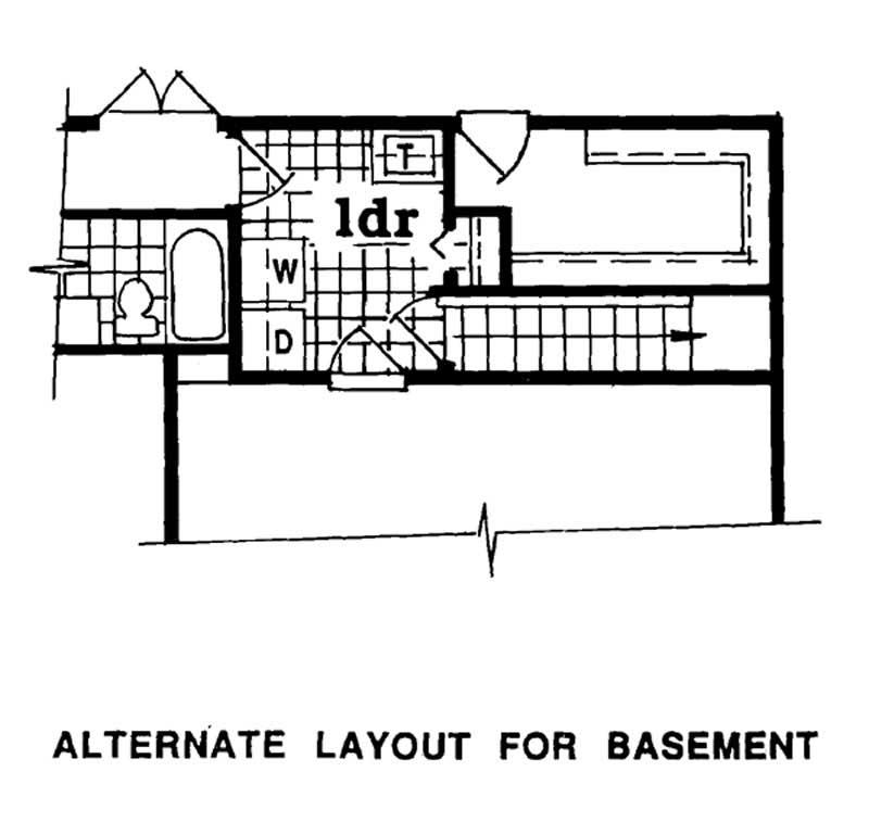 Floor Plan Basement of Contemporary Plan #167-1287