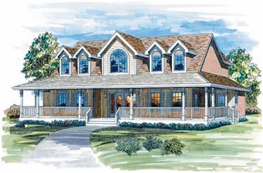 4-Bedroom, 3141 Sq Ft Country Home Plan - 167-1295 - Main Exterior
