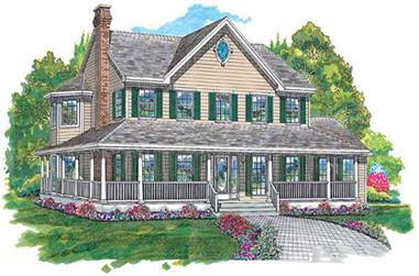 4-Bedroom, 2582 Sq Ft Country House Plan - 167-1299 - Front Exterior