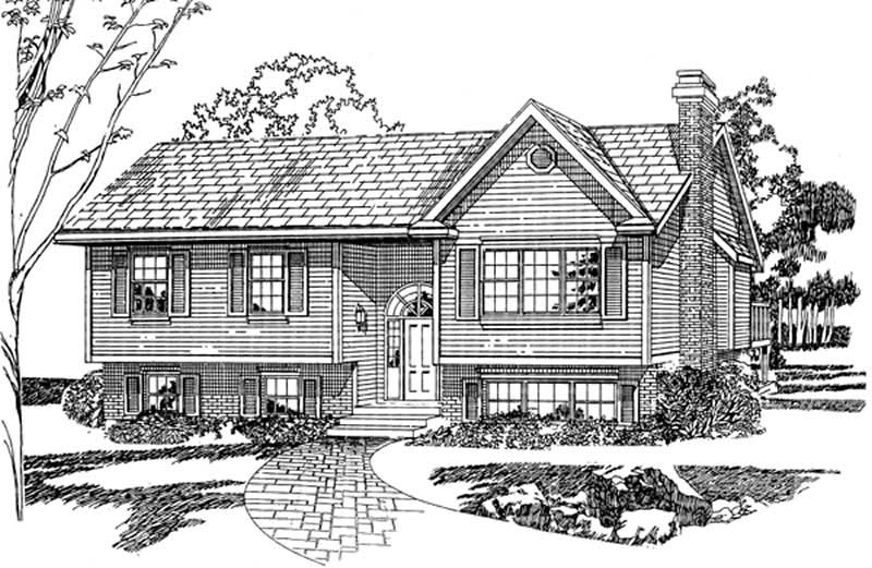 Front View of this 3-Bedroom, 1235 Sq Ft Plan - 167-1301