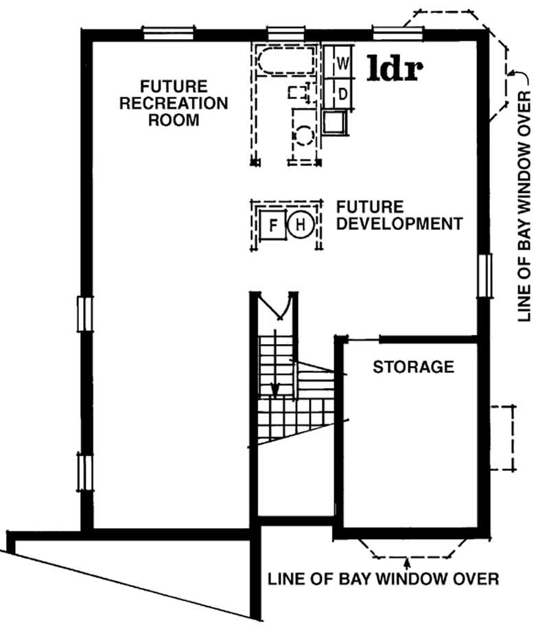 Floor Plan First Story of Small House Plans #167-1314