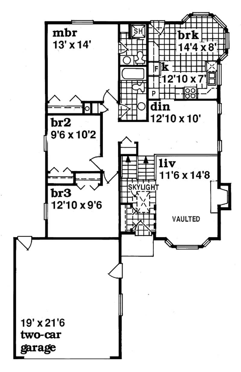 Floor Plan Second Story of Small House Plans #167-1314