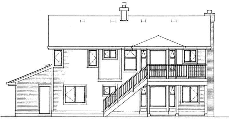 Home Plan Rear Elevation of this 3-Bedroom,1466 Sq Ft Plan -167-1315