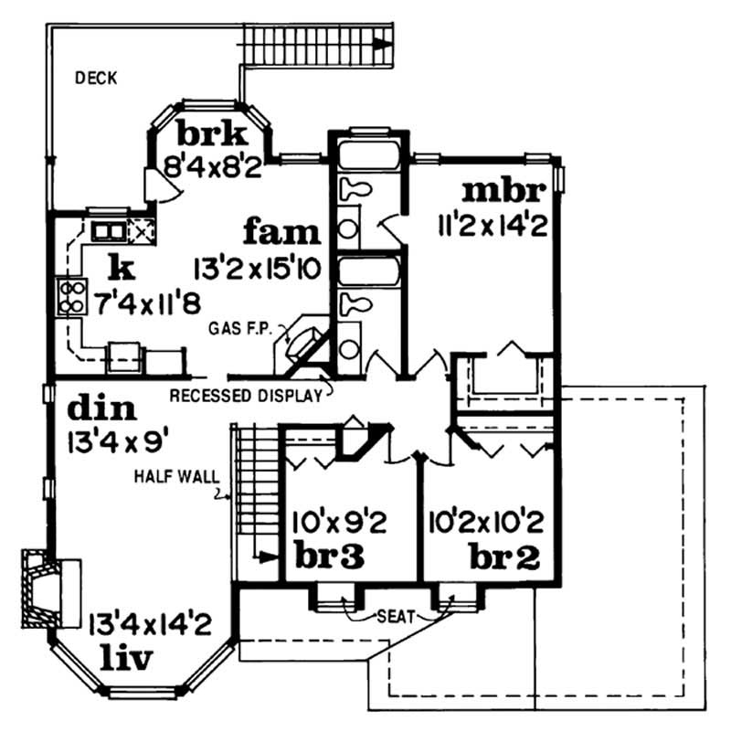 Floor Plan Second Story of Country Plan #167-1315