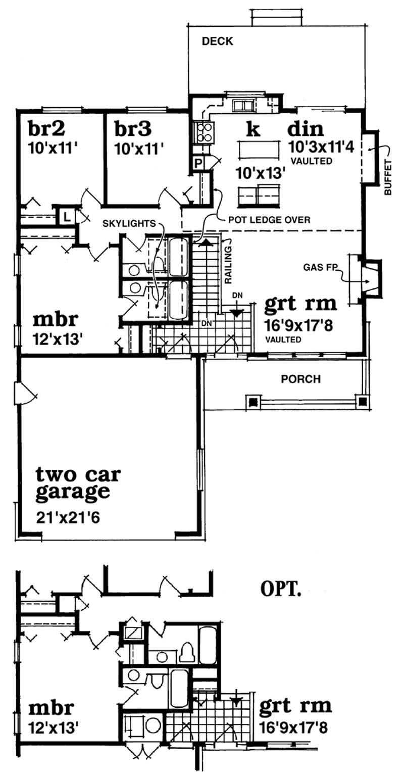 Floor Plan First Story of Country Plan #167-1324
