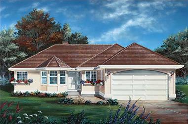 3-Bedroom, 1383 Sq Ft Ranch House Plan - 167-1330 - Front Exterior