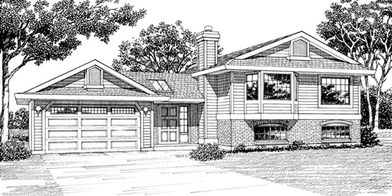 Front View of this 3-Bedroom, 1257 Sq Ft Plan - 167-1334