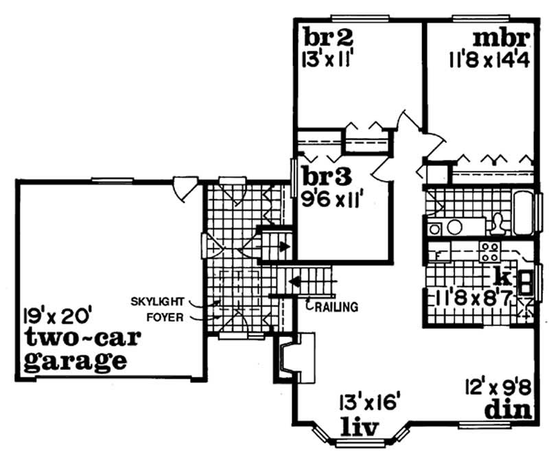 Floor Plan Second Story of Small House Plans #167-1334