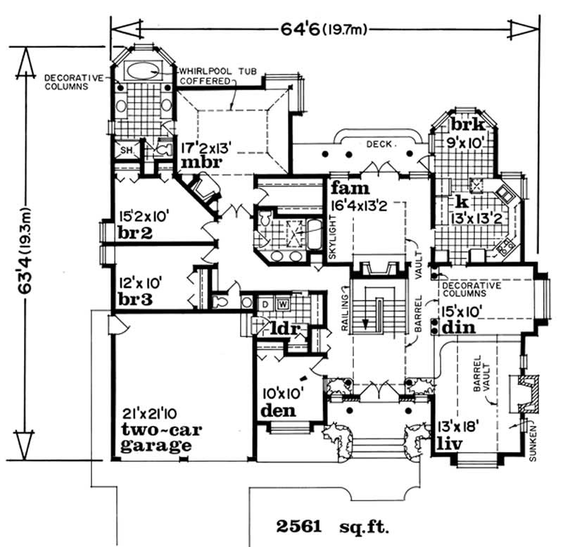 Floor Plan First Story of European Plan #167-1342