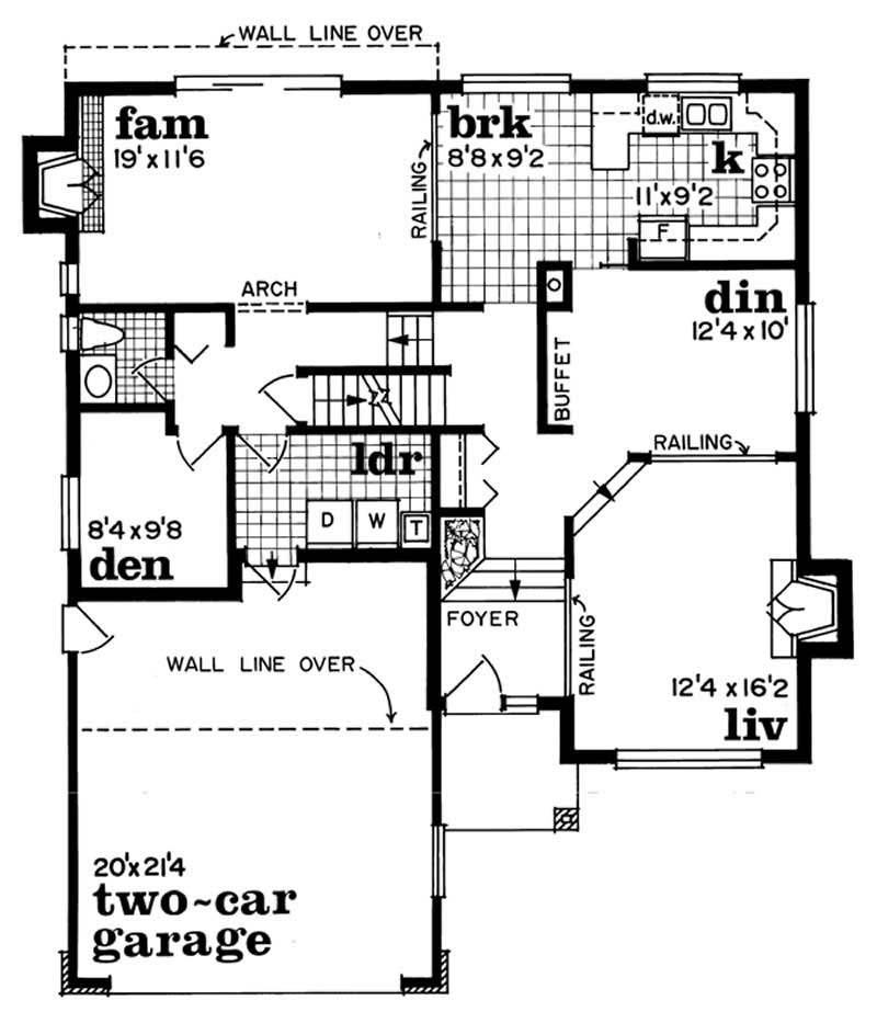 Floor Plan First Story of Traditional Plan #167-1350