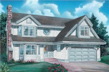 4-Bedroom, 2066 Sq Ft Country House Plan - 167-1355 - Front Exterior