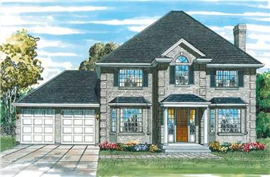 4-Bedroom, 3044 Sq Ft Colonial House Plan - 167-1357 - Front Exterior