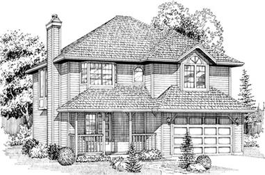 3-Bedroom, 1404 Sq Ft Country House Plan - 167-1358 - Front Exterior