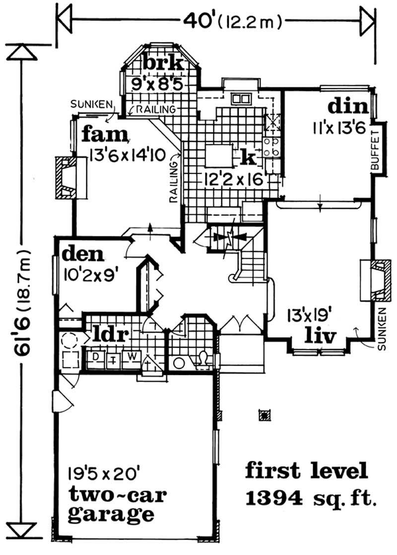 Floor Plan First Story of Country Plan #167-1359