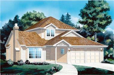 3-Bedroom, 1890 Sq Ft Traditional House Plan - 167-1362 - Front Exterior