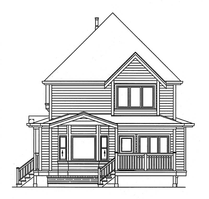 Home Plan Rear Elevation of this 4-Bedroom,2219 Sq Ft Plan -167-1369