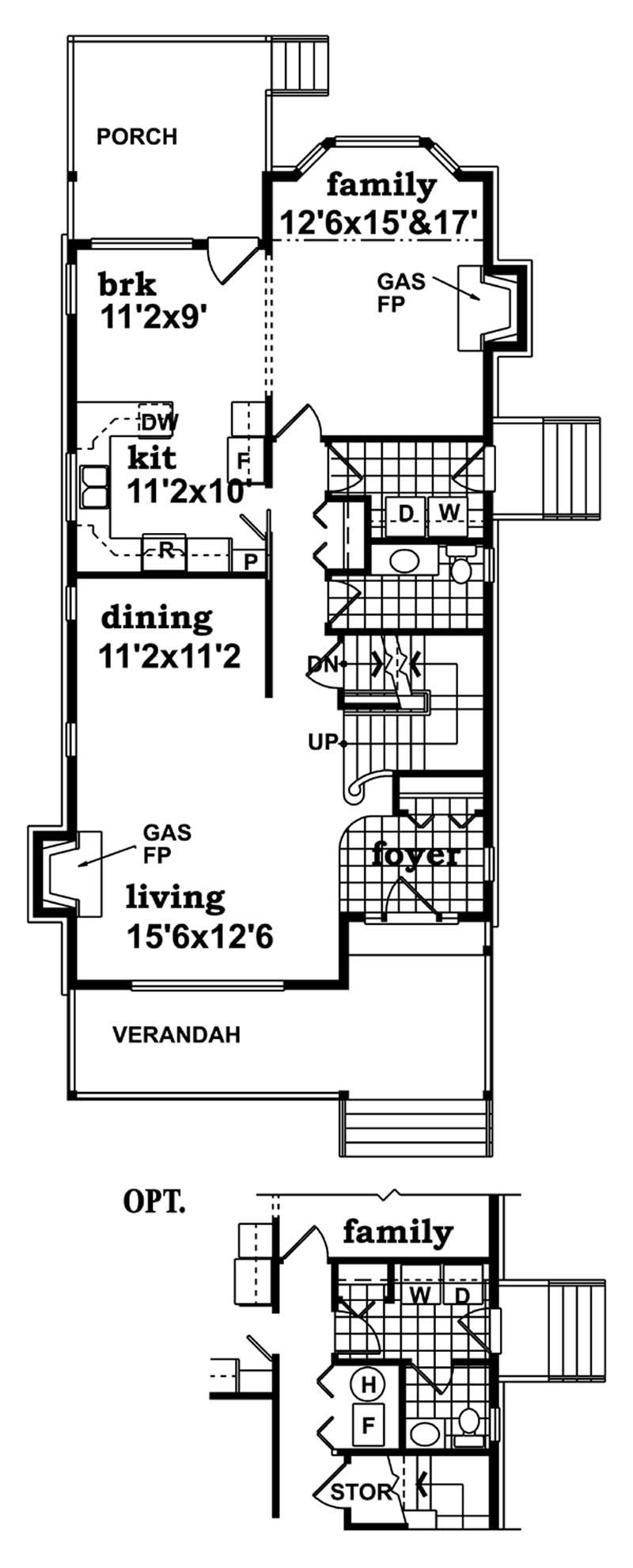Floor Plan First Story of Country Plan #167-1369