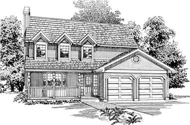3-Bedroom, 1413 Sq Ft Country House Plan - 167-1383 - Front Exterior