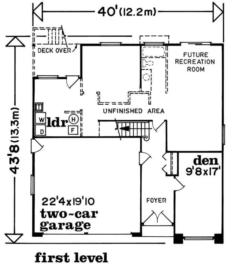 Floor Plan First Story of Contemporary Plan #167-1392