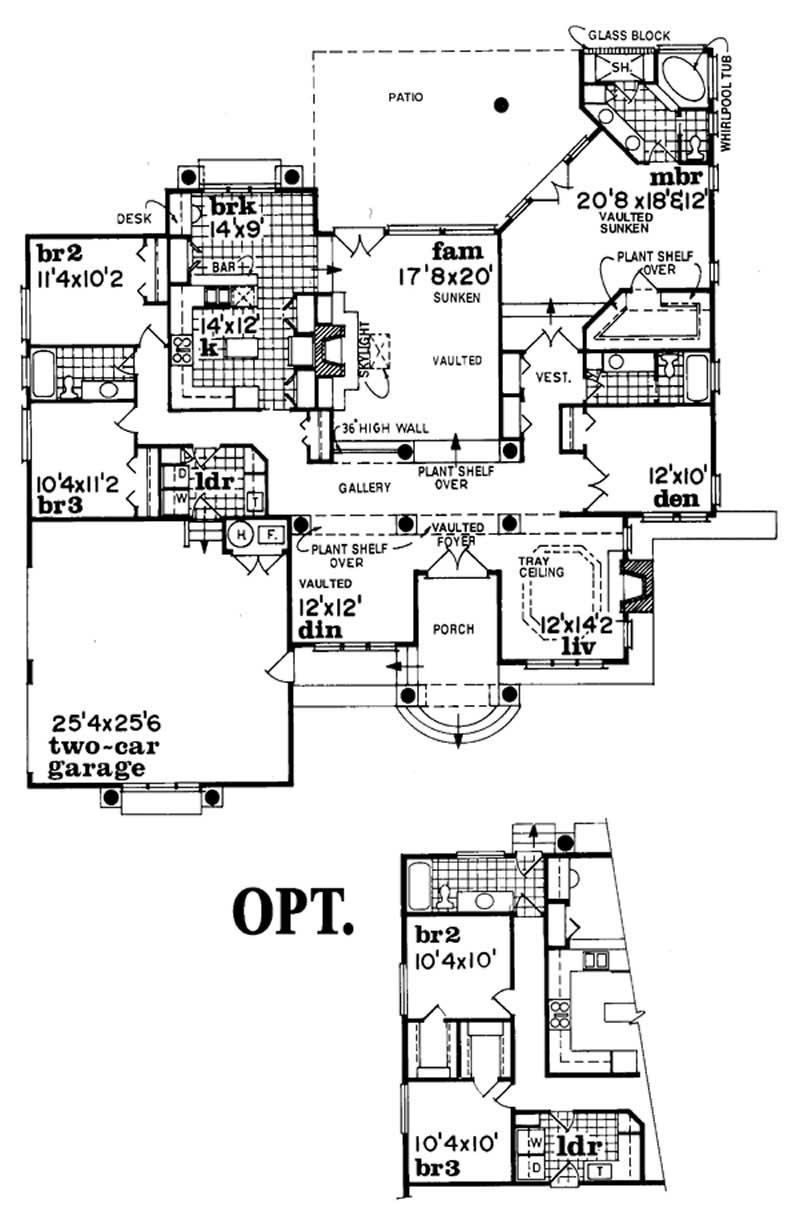 Floor Plan First Story of Contemporary Plan #167-1394