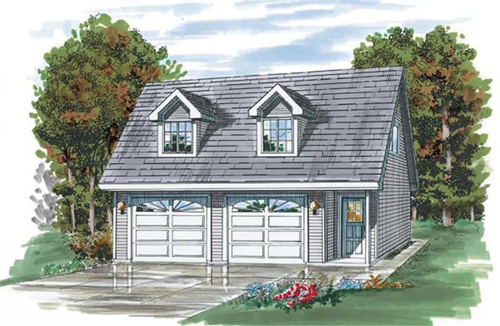 Front elevation of Garage (ThePlanCollection: House Plan #167-1399)