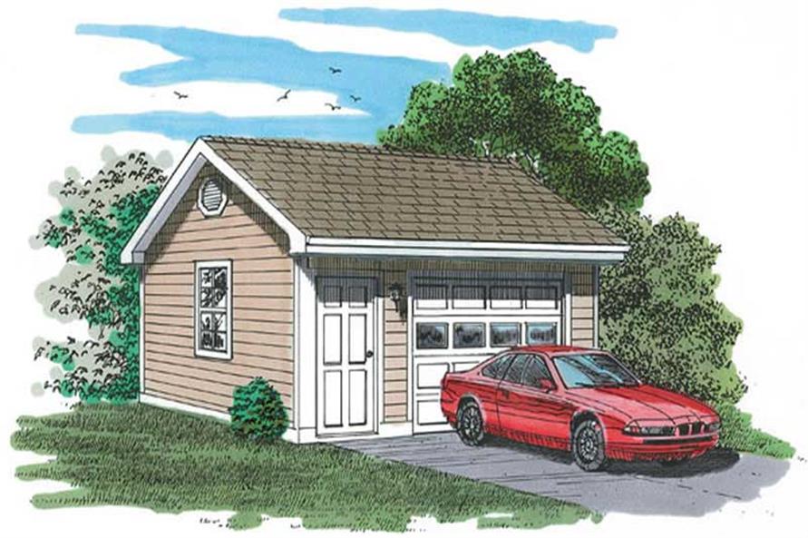 1-Car, 320 Sq Ft Garage Home Plan - 167-1402 - Main Exterior