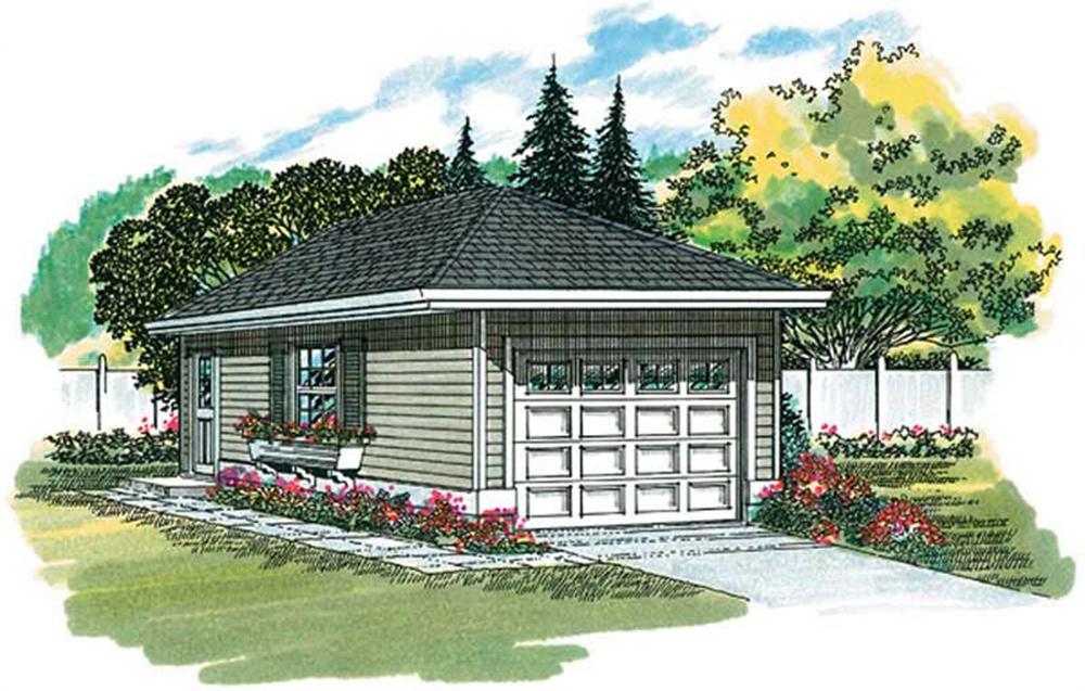 Color rendering of Garage home (ThePlanCollection: House Plan #167-1405)