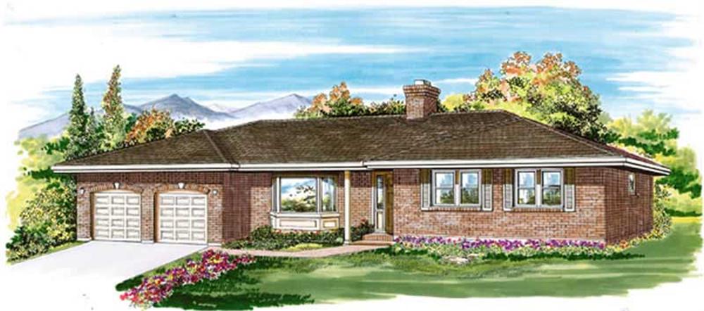 Ranch home (ThePlanCollection: Plan #167-1406)
