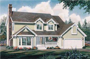 4-Bedroom, 2011 Sq Ft Country House Plan - 167-1413 - Front Exterior