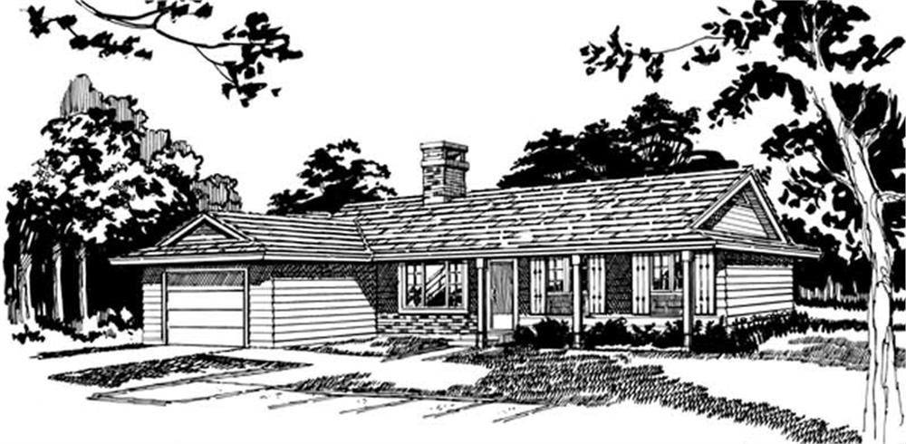 Ranch home (ThePlanCollection: Plan #167-1416)