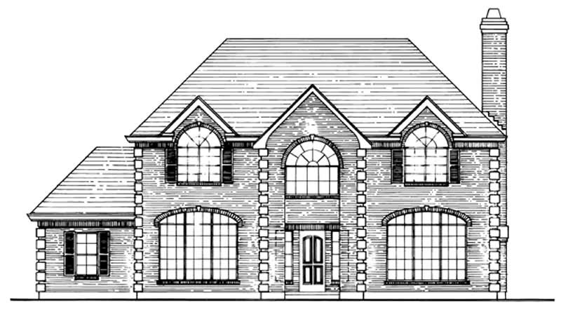 Home Plan Front Elevation of this 4-Bedroom,2808 Sq Ft Plan -167-1423
