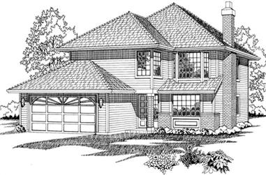 3-Bedroom, 1422 Sq Ft Contemporary House Plan - 167-1427 - Front Exterior