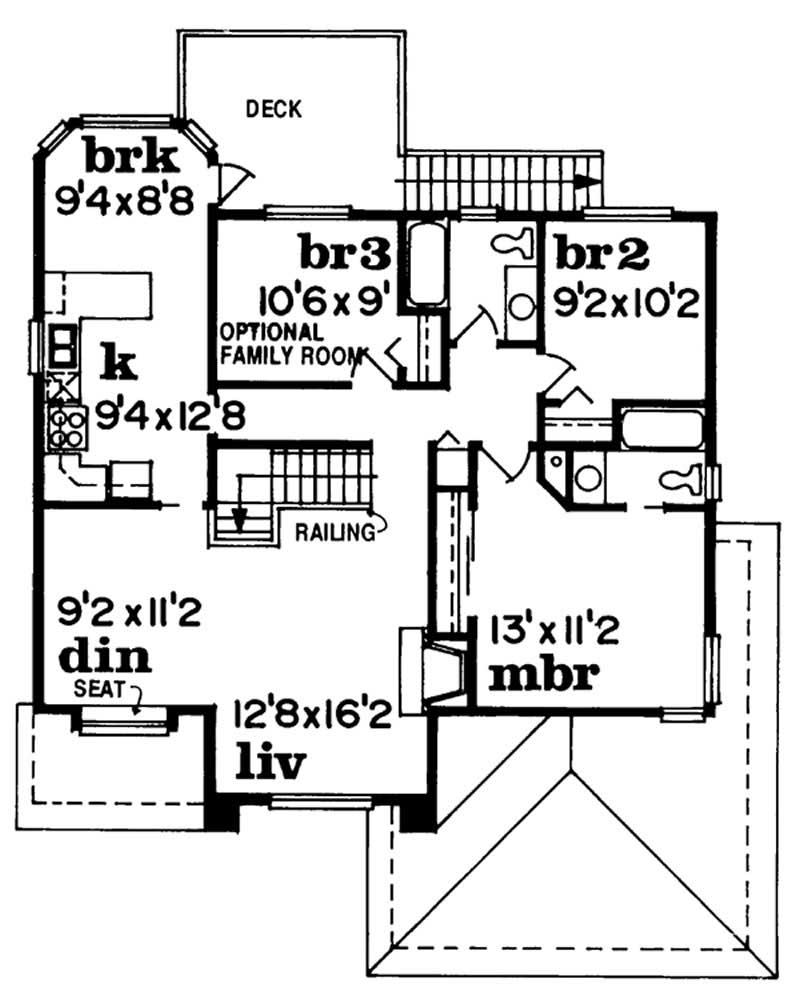 Floor Plan Second Story of Contemporary Plan #167-1437