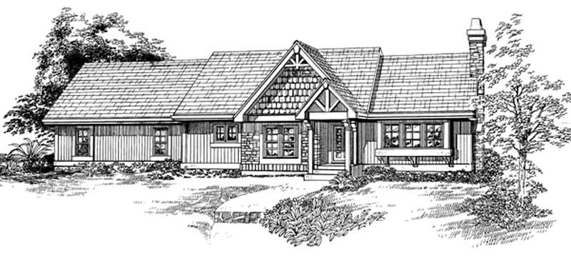 Front View of this 3-Bedroom, 1282 Sq Ft Plan - 167-1444