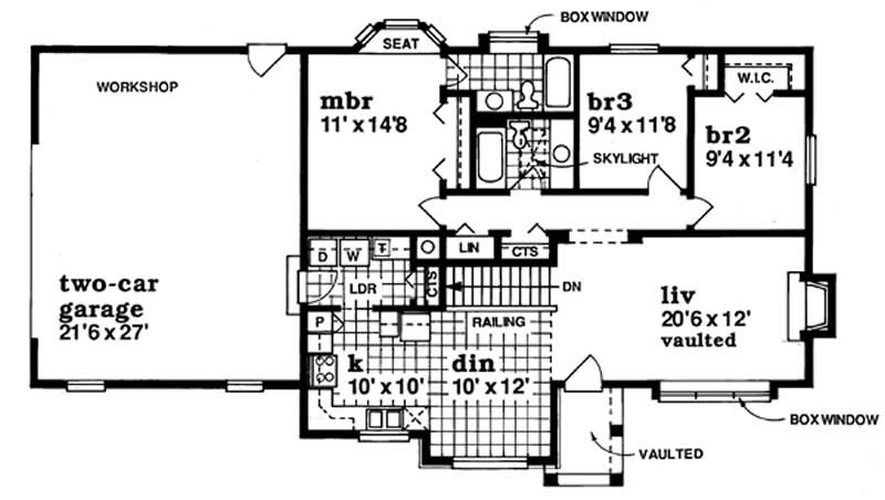 Floor Plan First Story of French Plan #167-1444