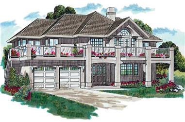 3-Bedroom, 1988 Sq Ft Contemporary House Plan - 167-1448 - Front Exterior