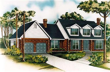 3-Bedroom, 2255 Sq Ft Cape Cod House Plan - 167-1452 - Front Exterior