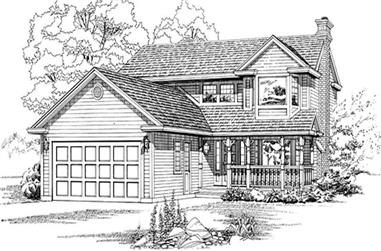 3-Bedroom, 1956 Sq Ft Traditional House Plan - 167-1455 - Front Exterior