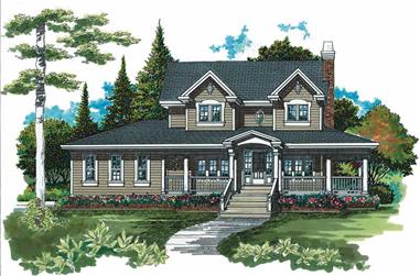 4-Bedroom, 2462 Sq Ft Country Home Plan - 167-1460 - Main Exterior
