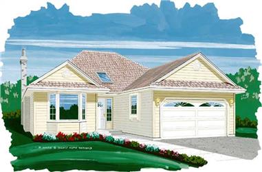 3-Bedroom, 1726 Sq Ft Small House Plans - 167-1468 - Front Exterior