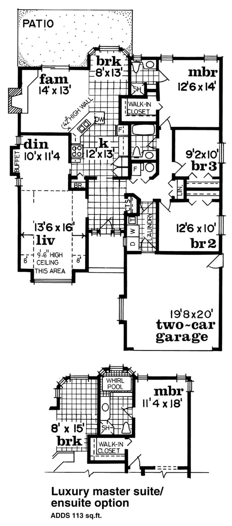 Floor Plan First Story of Small House Plans #167-1468